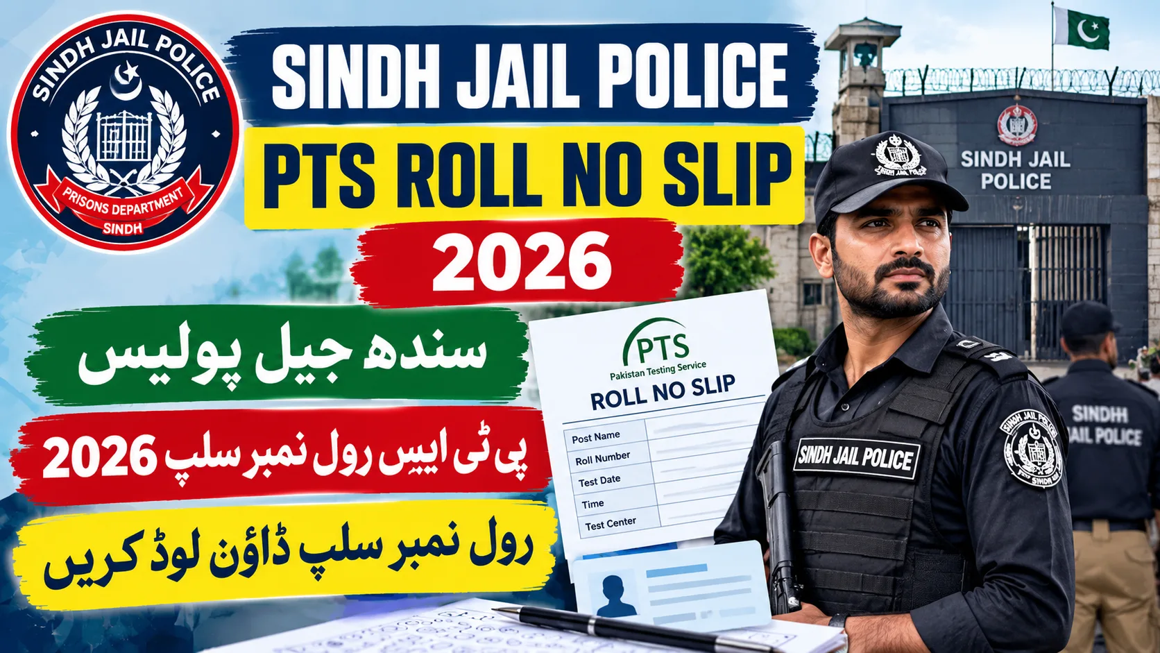 Sindh Jail Police PTS Roll No Slip Physical & Written Test